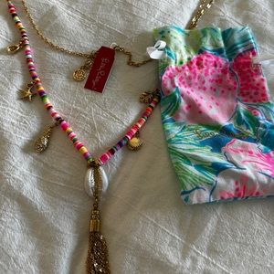 Lilly Pulitzer HI SUMMER charms necklace NWT